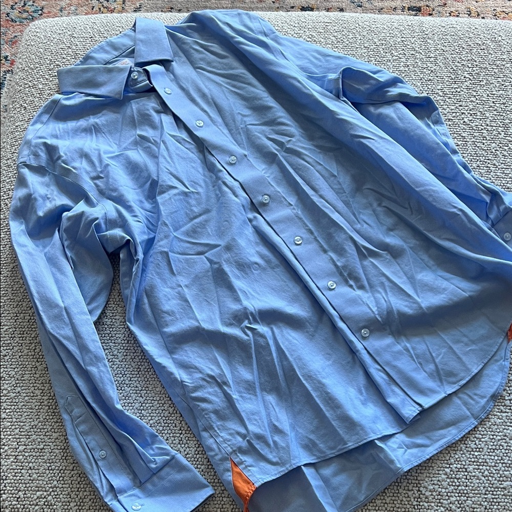 Lorenzo Uomo Light Blue Casual Button-Down Shirt